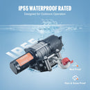 VEVOR elektriskā vinča, 12 V, 2041 kg vilkšanas jauda, ar tērauda trosi (6 mm × 12 m), IP55, bezvadu tālvadība, 4 virzienu troses vadotne - piemērota ATV, UTV, džipiem, SUV, piekabēm, laivām un auto vilkšanai bezceļa apstākļos