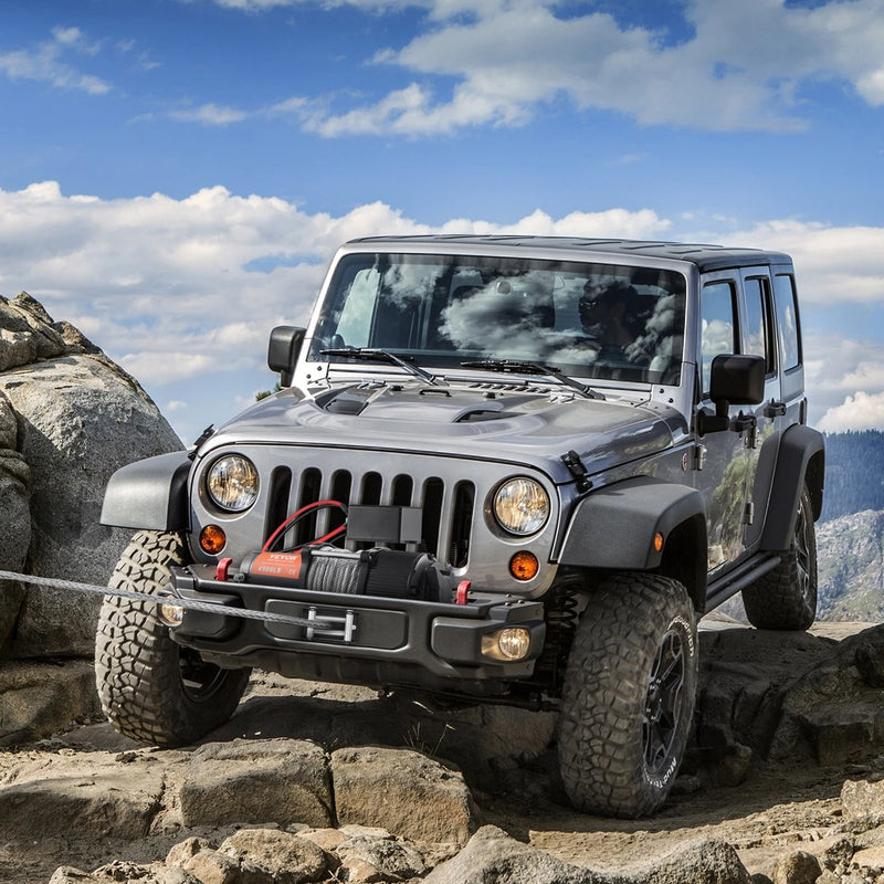 VEVOR elektriskā vinča, 12 V, 2041 kg vilkšanas jauda, ar tērauda trosi (6 mm × 12 m), IP55, bezvadu tālvadība, 4 virzienu troses vadotne - piemērota ATV, UTV, džipiem, SUV, piekabēm, laivām un auto vilkšanai bezceļa apstākļos