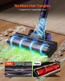 VEVOR bezvadu putekļsūcējs ar maksimālo 25 kPa sūkšanas jaudu, uzlādējamu pret sapīšanos izturīgu konstrukciju, putekļu tvertni un 35 minūšu darbības laiku, viegls rokas putekļsūcējs mājai, paklājiem, mājdzīvnieku spalvām un cietām grīdām.