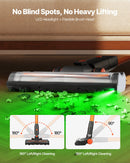 VEVOR bezvadu putekļsūcējs ar maksimālo 40 kPa sūkšanas jaudu, uzlādējamu pret sapīšanos izturīgu konstrukciju, LED displeju un 47 minūšu darbības laiku, viegls rokas putekļsūcējs mājai, paklājiem, mājdzīvnieku spalvām un cietām grīdām