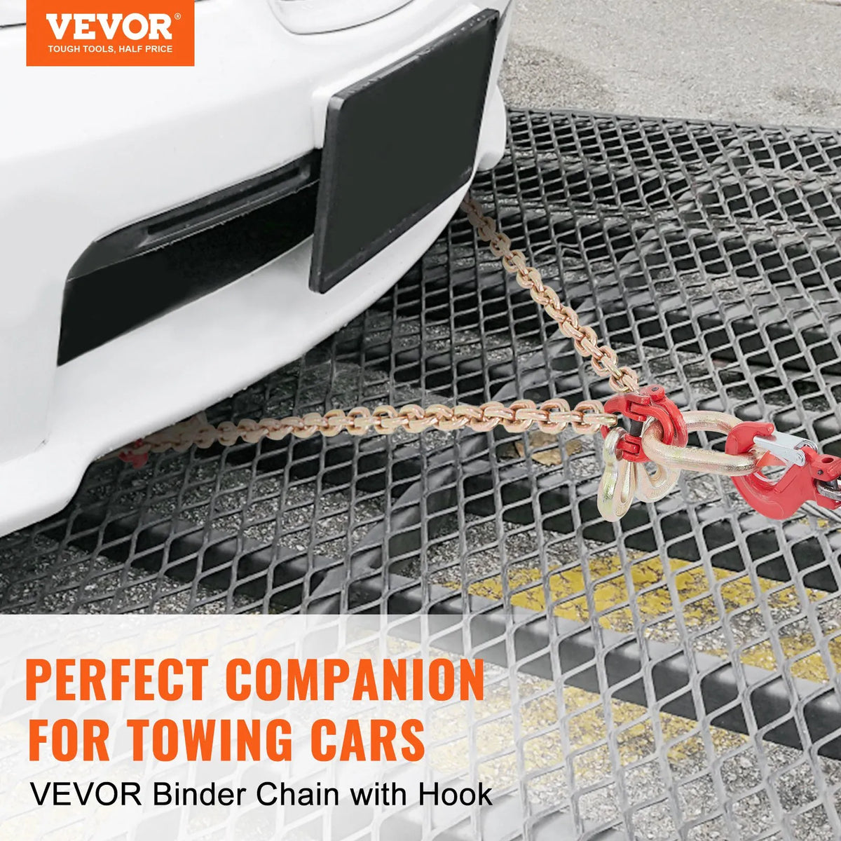 V-shaped chain slings, 4 360 kg working load limit, 8 mm x 0.9 m G80 pulling chain with RTJ hook kit, DOT certified, galvanised coating, manganese steel and D-shaped shackle, suitable for lifting and moving operations