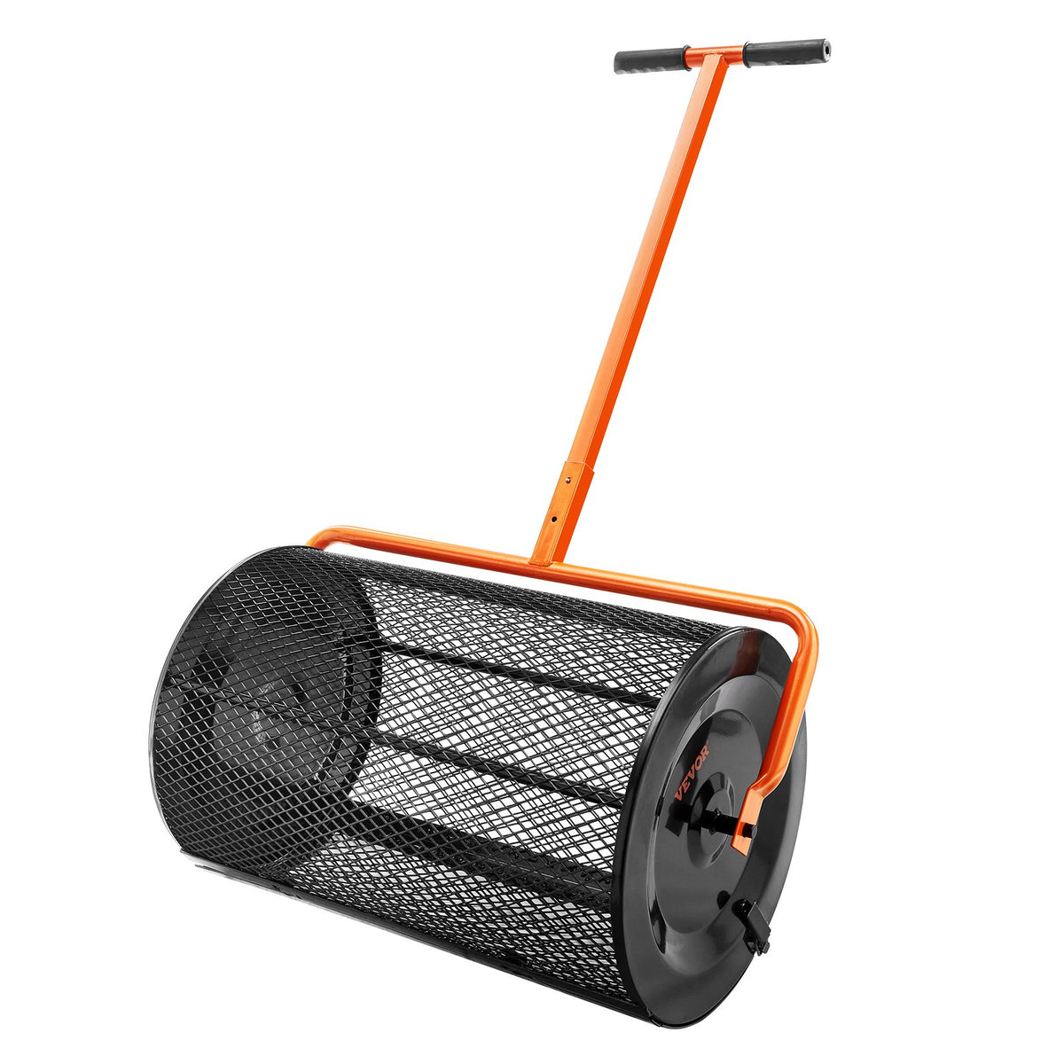 VEVOR Compost Spreader, Adjustable Handle 62–65 cm, 61 cm Width, Powder-Coated Steel Mesh Basket, for Manure, Soil, Compost Distribution