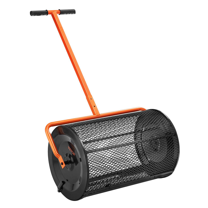 VEVOR Komposta Izkliedētājs, Regulējams Rokturs 62-65 cm, 61 cm Platums, Pulverkrāsots Tērauda Sietiņu Grozs, Mēslojuma, Augsnes, Komposta Izkliedēšanai