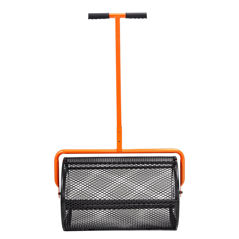 VEVOR Komposta Izkliedētājs, Regulējams Rokturs 62-65 cm, 61 cm Platums, Pulverkrāsots Tērauda Sietiņu Grozs, Mēslojuma, Augsnes, Komposta Izkliedēšanai