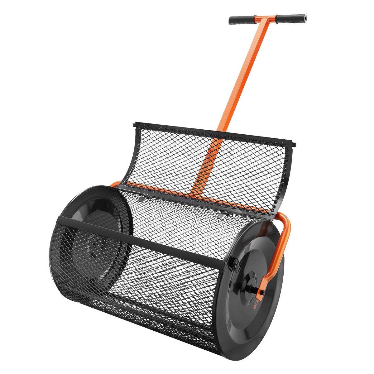 VEVOR Compost Spreader, Adjustable Handle 62–65 cm, 61 cm Width, Powder-Coated Steel Mesh Basket, for Manure, Soil, Compost Distribution