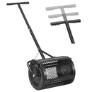 VEVOR komposta izkliedētājs 42 cm ar T veida rokturi, 3 augstuma regulēšanas līmeņi, pulverkrāsots tērauda kūdras sūnu rullis zāliena sēšanai, melns
