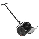 VEVOR komposta izkliedētājs 42 cm ar T veida rokturi, 3 augstuma regulēšanas līmeņi, pulverkrāsots tērauda kūdras sūnu rullis zāliena sēšanai, melns