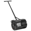 VEVOR komposta izkliedētājs 42 cm ar T veida rokturi, 3 augstuma regulēšanas līmeņi, pulverkrāsots tērauda kūdras sūnu rullis zāliena sēšanai, melns