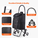 VEVOR kāpņu rati, salokāmi, 35 L soma, ar 6 riteņiem