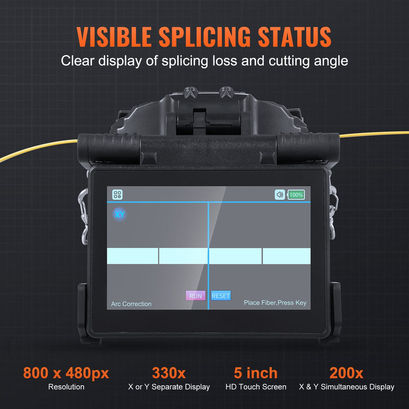 VEVOR šķiedru sapludināšanas iekārta, 4 motori, 6 s sapludināšana, 13 s sildīšana, 7800 mAh akumulators