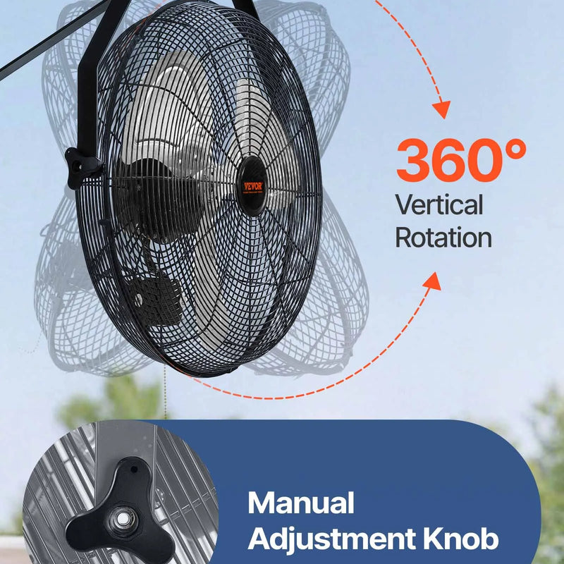 Rūpnieciskais sienas ventilators 44,6 cm, 3 ātrumi
