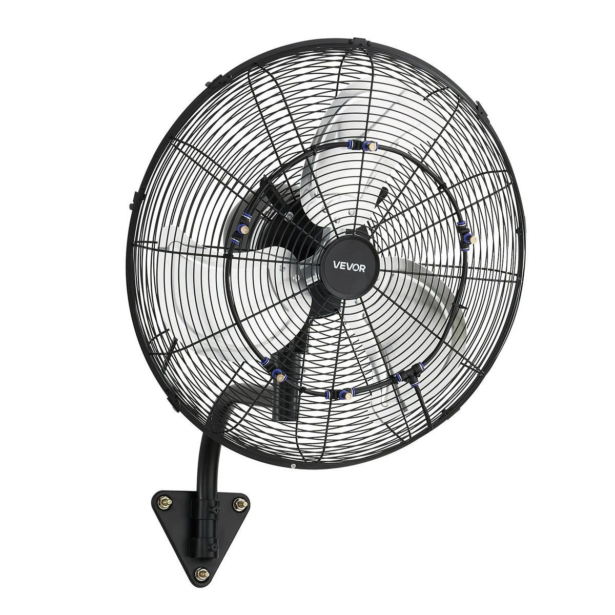 VEVOR Wall Fan, 505mm, with Oscillation and Misting Function, Remote Control, IP44, 3 Speeds, 18h Timer, Temperature Control, for Industrial, Commercial, Garage, Workshop and Gym Use