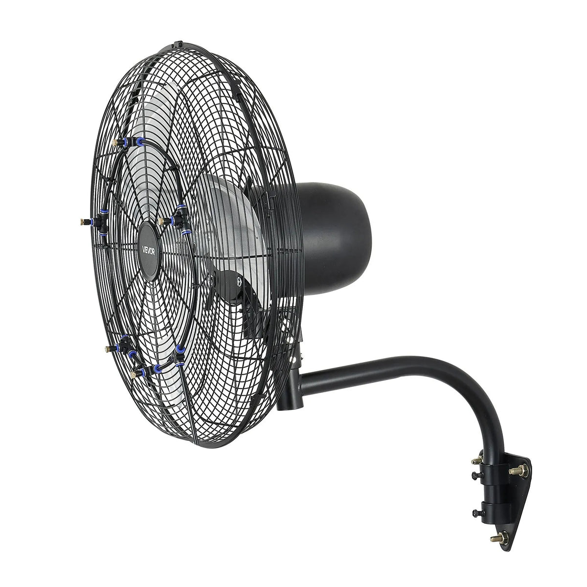 VEVOR Wall Fan, 505mm, with Oscillation and Misting Function, Remote Control, IP44, 3 Speeds, 18h Timer, Temperature Control, for Industrial, Commercial, Garage, Workshop and Gym Use