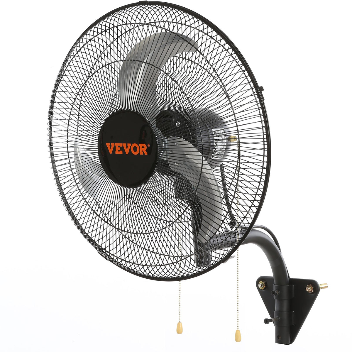 VEVOR 73W sienas ventilators, metāla, 44.5 cm, 3 ātrumi, max jauda 4000 CFM