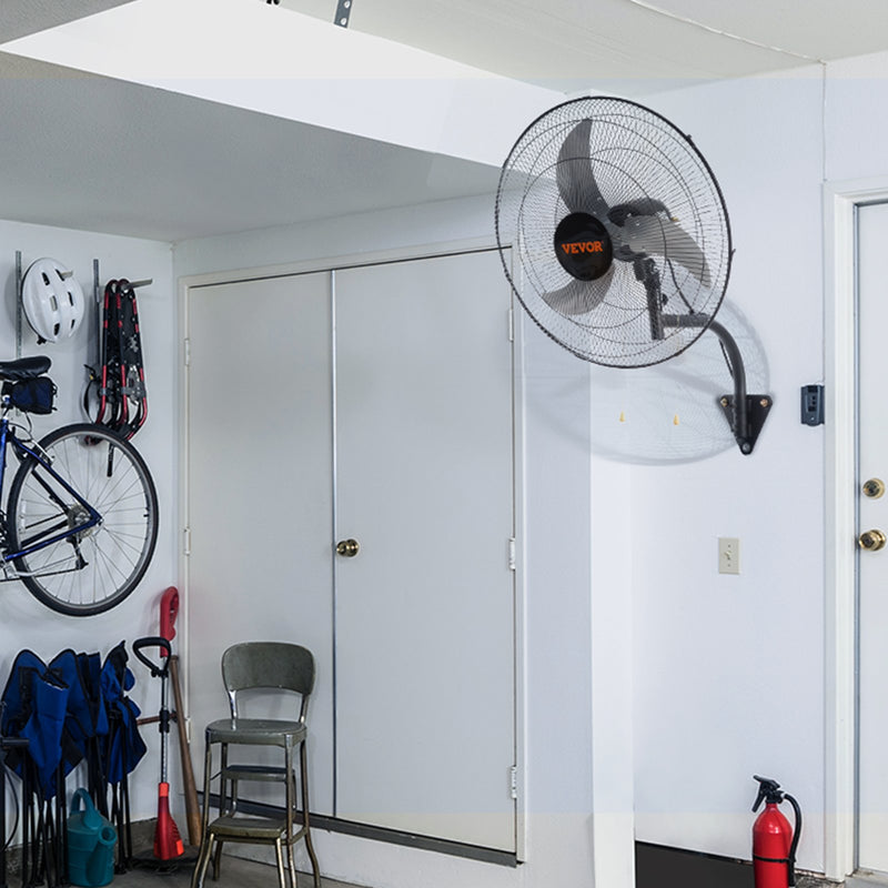 VEVOR 73W sienas ventilators, metāla, 44.5 cm, 3 ātrumi, max jauda 4000 CFM