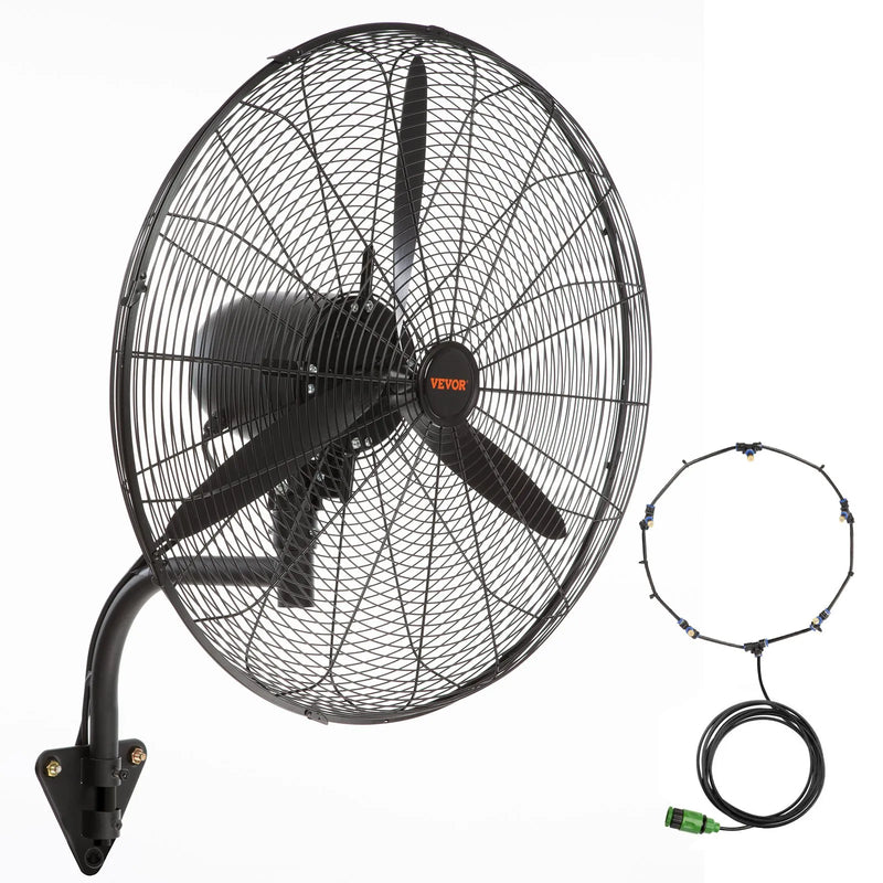 61 cm oscilējošs sienas miglotājs ventilators metāla 3 ātrumi 115 W
