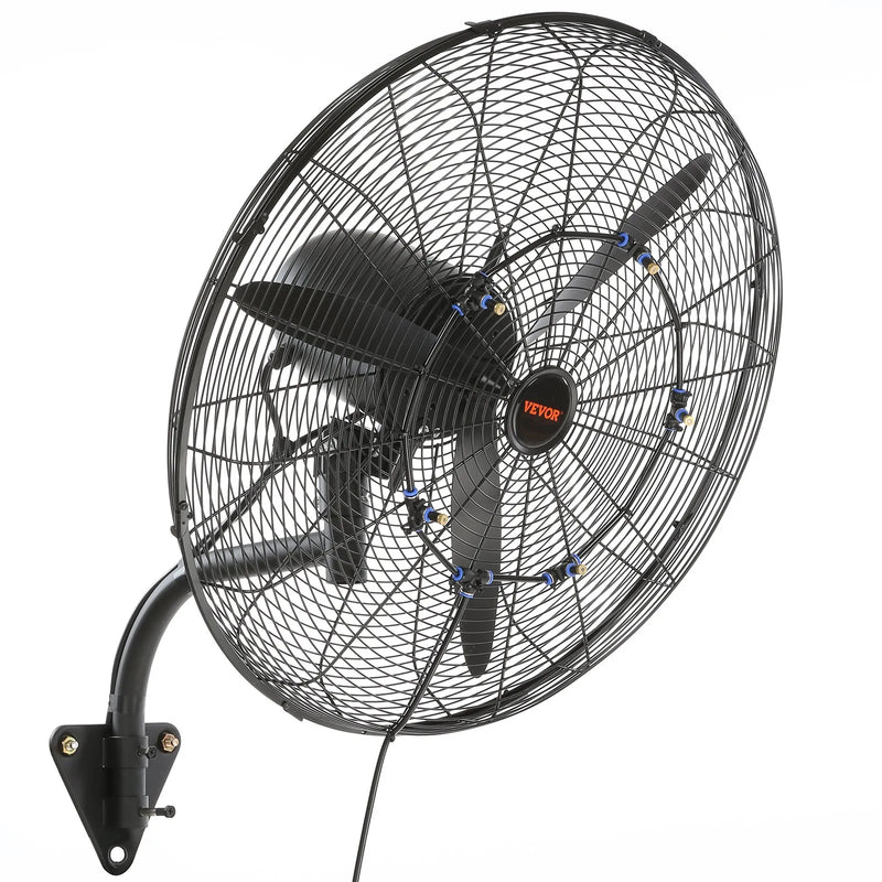 61 cm oscilējošs sienas miglotājs ventilators metāla 3 ātrumi 115 W