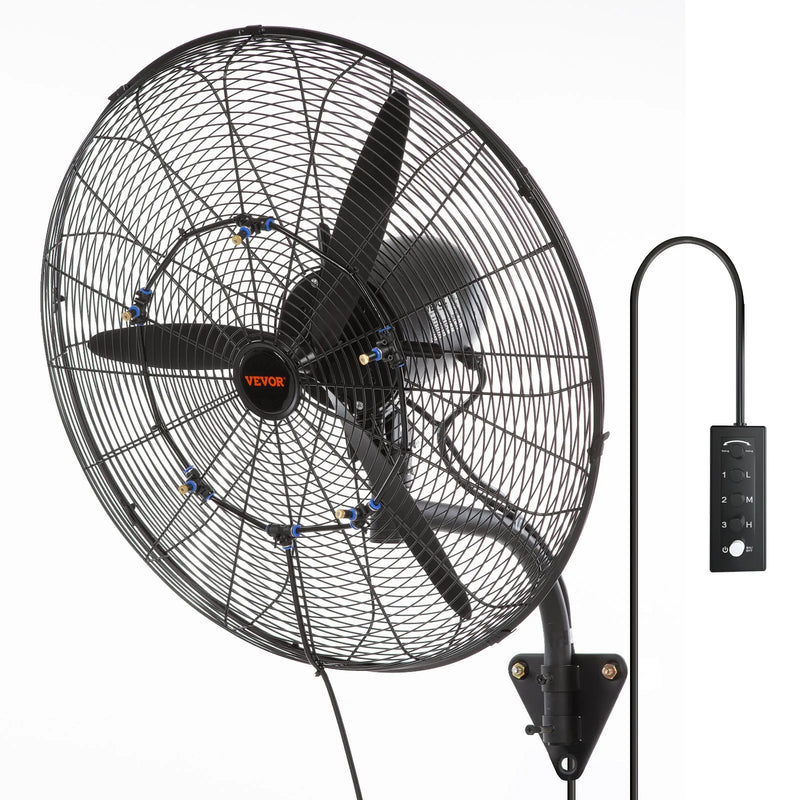 61 cm oscilējošs sienas miglotājs ventilators metāla 3 ātrumi 115 W