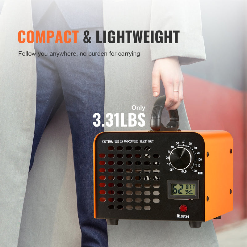 VEVOR ozona ģenerators 12 000 mg/h ar taimeri 0–120 min