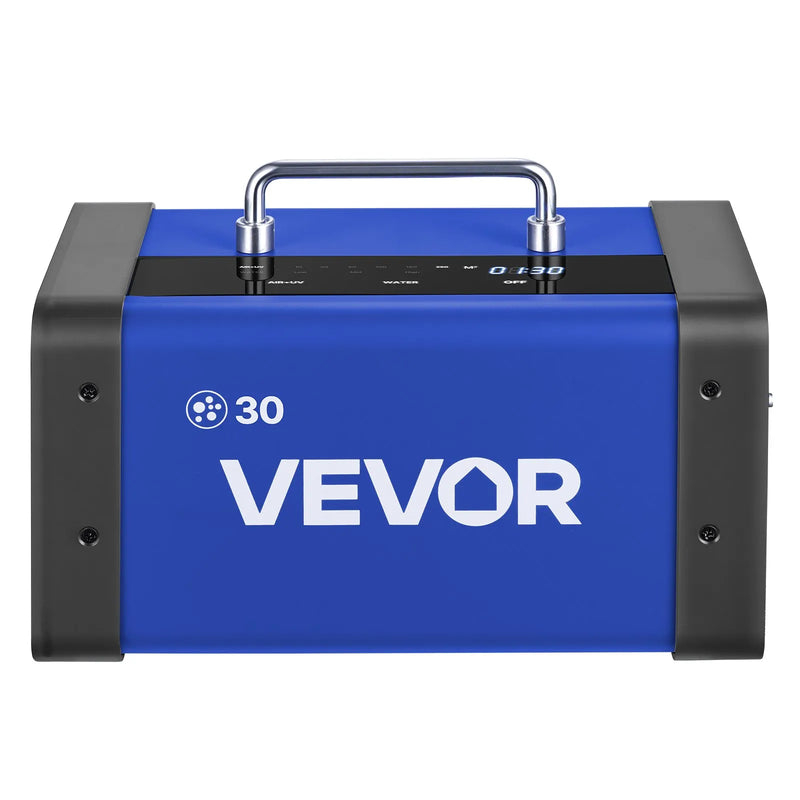 VEVOR ozona ģenerators 30000 mg/h, komerciāla ozona iekārta ar LCD skārienekrānu, 15 sekunžu aizkavētu startu, divu šļūteņu ūdens režīmu, telpām līdz 250 m²