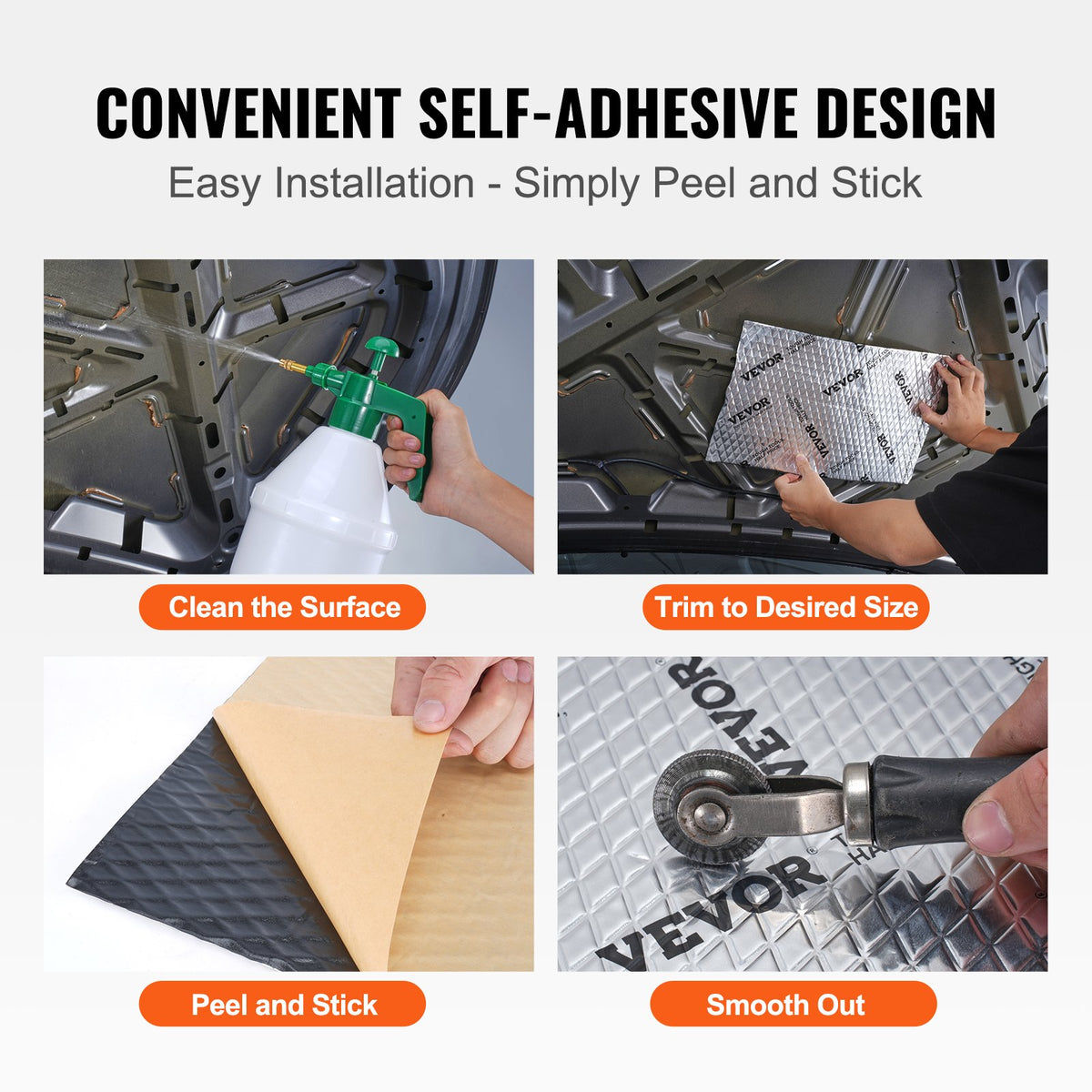 VEVOR Car Sound Deadening Mat, 80 mil, 3.3 m², Butyl Noise Insulator for Cars, Vibration Damping Material