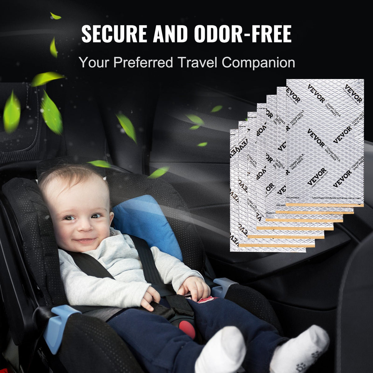 VEVOR Car Sound Deadening Mat, 80 mil, 3.3 m², Butyl Noise Insulator for Cars, Vibration Damping Material