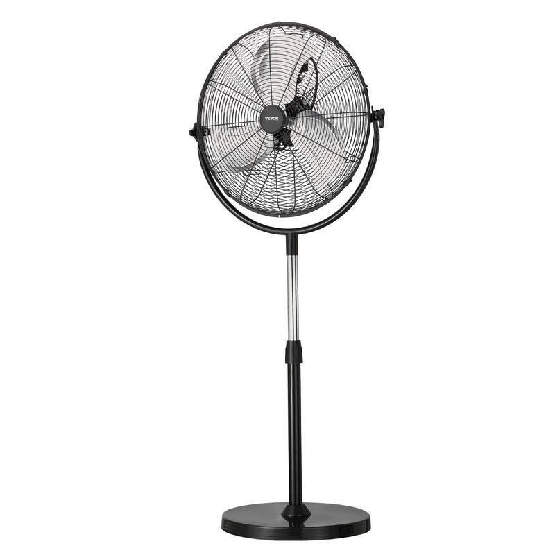 VEVOR rūpnieciskais statīva ventilaatorid, 3 ātrumi, augstums regulējams nr 115 līdz 147 cm