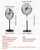 VEVOR rūpnieciskais statīva ventilaatorid, 3 ātrumi, augstums regulējams nr 115 līdz 147 cm