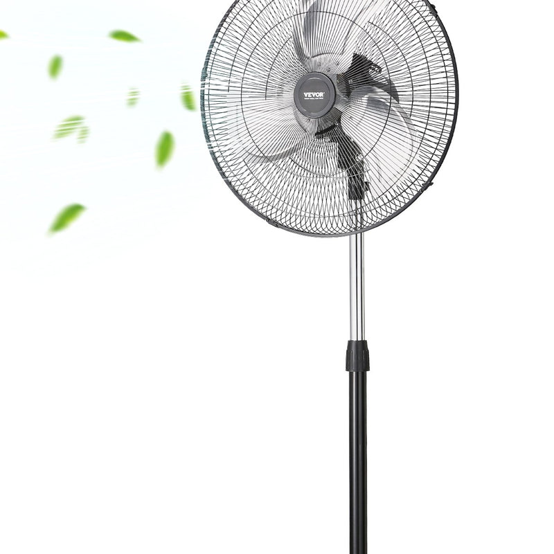 VEVOR 50 cm rūpnieciskais stāvošais ventilaatorid, 3 ātrumi, oscilējošs, augstuma regulēšana