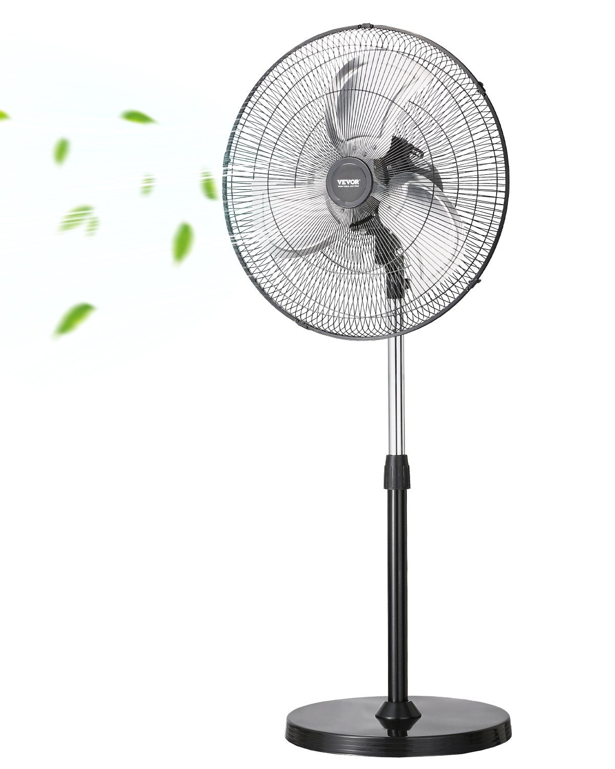 VEVOR 50 cm rūpnieciskais stāvošais ventilaatorid, 3 ātrumi, oscilējošs, augstuma regulēšana