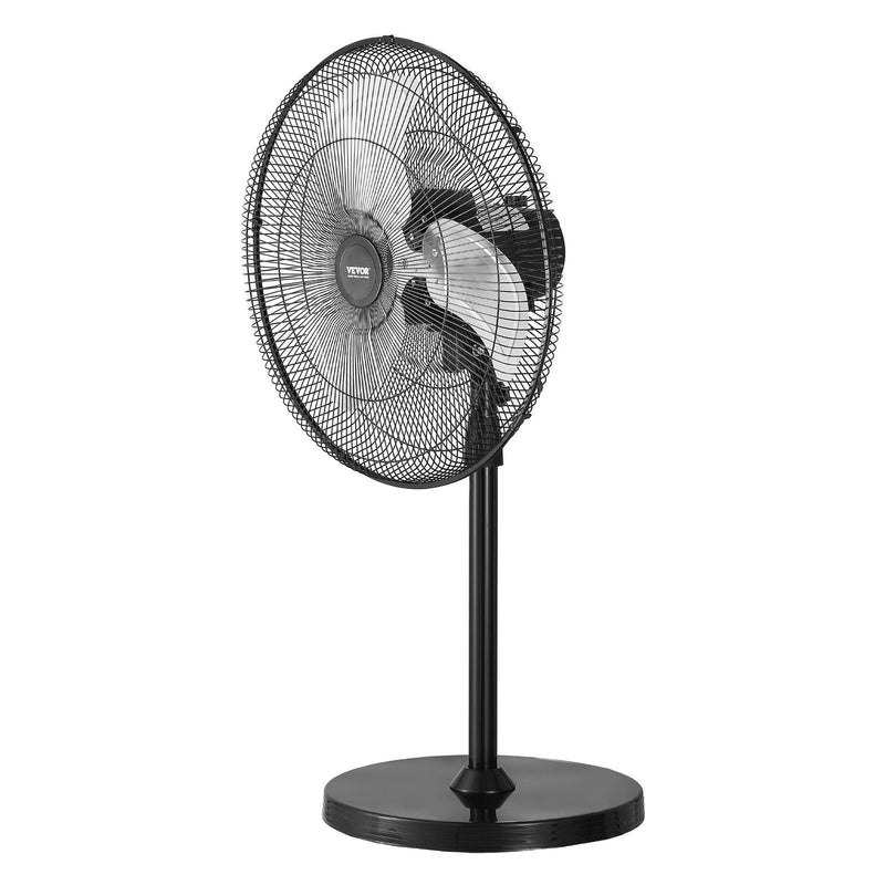 VEVOR 50 cm rūpnieciskais stāvošais ventilaatorid, 3 ātrumi, oscilējošs, augstuma regulēšana