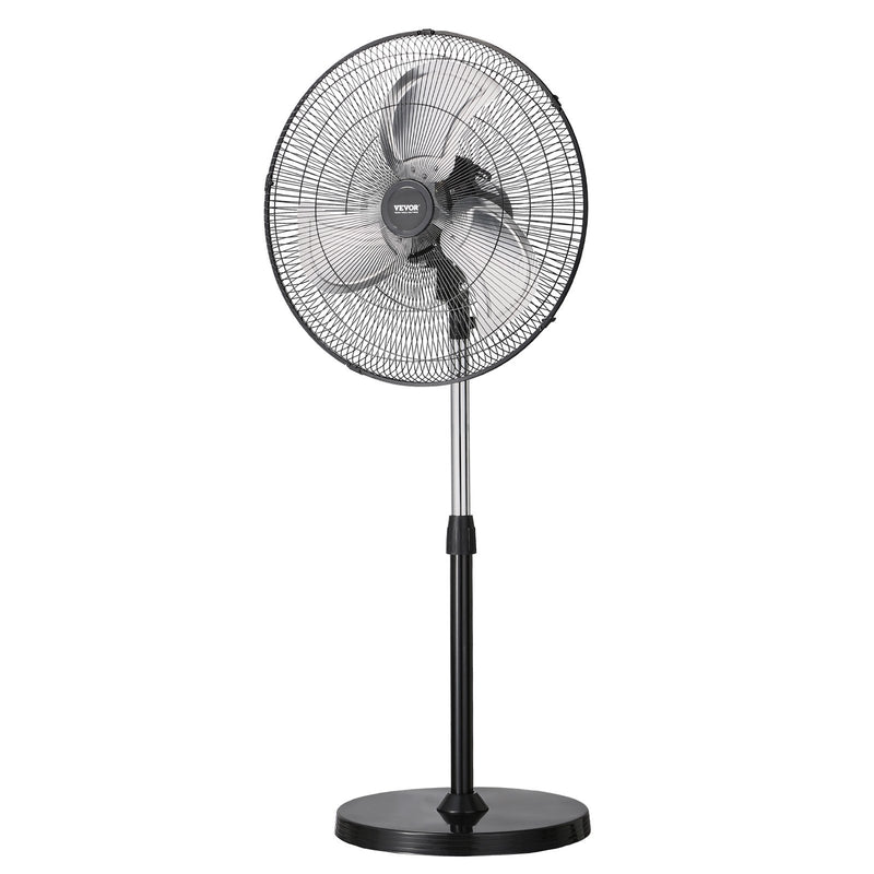 VEVOR 50 cm rūpnieciskais stāvošais ventilaatorid, 3 ātrumi, oscilējošs, augstuma regulēšana