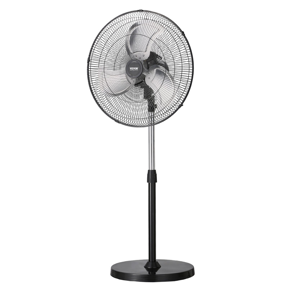 VEVOR 50 cm rūpnieciskais stāvošais ventilaatorid, 3 ātrumi, oscilējošs, augstuma regulēšana