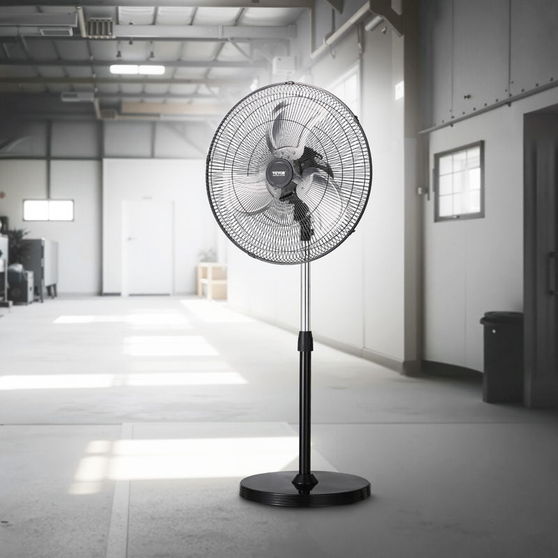 VEVOR 50 cm rūpnieciskais stāvošais ventilaatorid, 3 ātrumi, oscilējošs, augstuma regulēšana