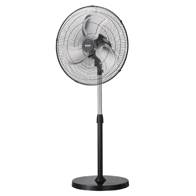 VEVOR 50 cm rūpnieciskais stāvošais ventilaatorid, 3 ātrumi, oscilējošs, augstuma regulēšana