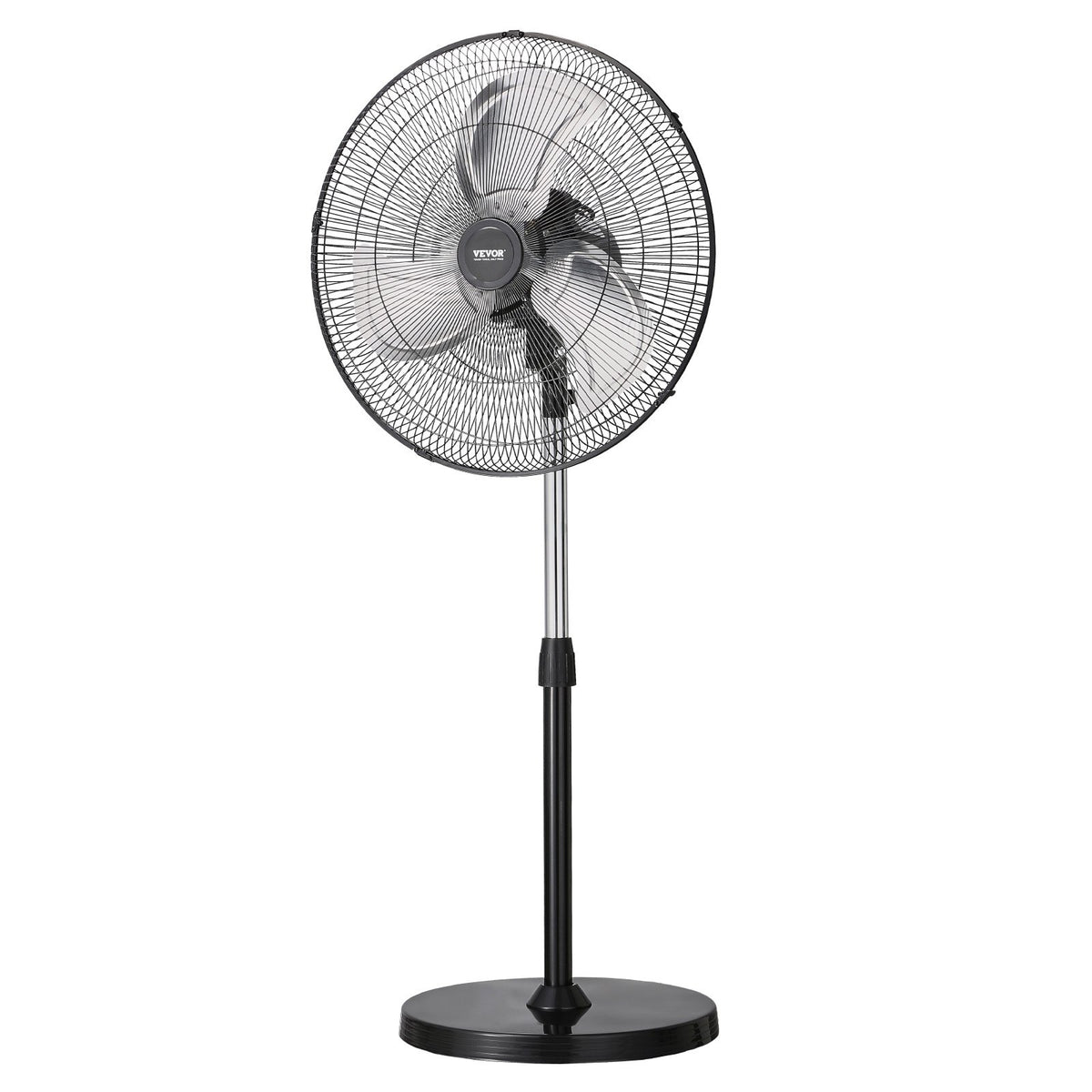 VEVOR 50 cm rūpnieciskais stāvošais ventilaatorid, 3 ātrumi, oscilējošs, augstuma regulēšana