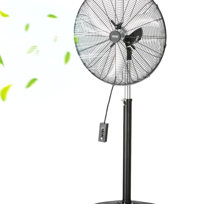 VEVOR 61 cm rūpnieciskais statīva ventilaatorid, 3 ātrumi, svārstīgs, regulējams augstums