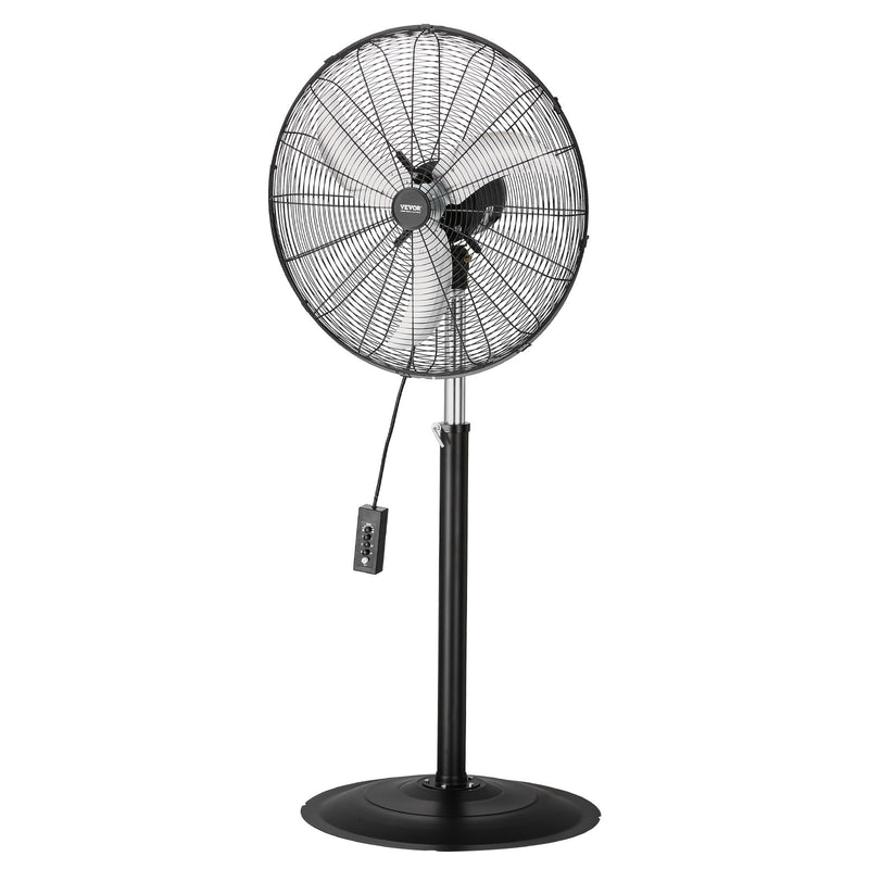 VEVOR 61 cm rūpnieciskais statīva ventilaatorid, 3 ātrumi, svārstīgs, regulējams augstums