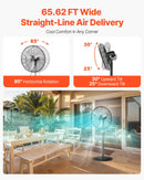 VEVOR 61 cm rūpnieciskais statīva ventilaatorid, 3 ātrumi, svārstīgs, regulējams augstums