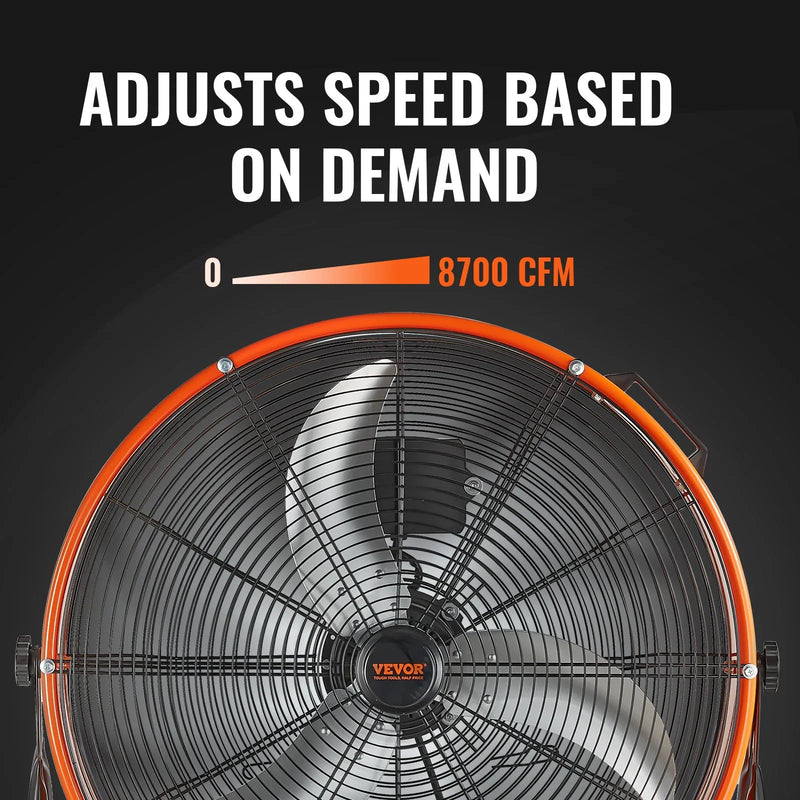 Rūpnieciskais grīdas ventilators 61 cm, maināms ātrums, 13 480 m³/h
