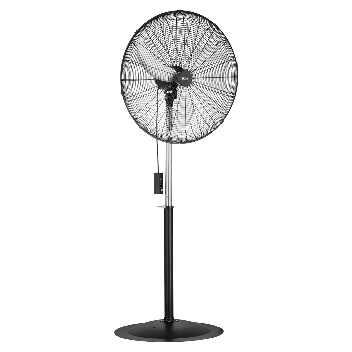 VEVOR 76 cm Industriālais stāvošais ventilators ar 3 ātrumiem, oscilējošs, ar augstuma regulēšanu