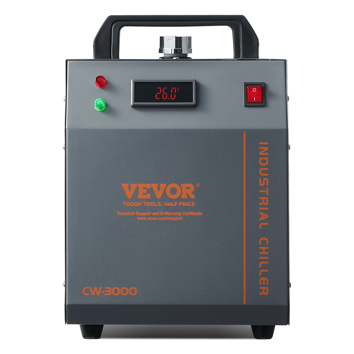 VEVOR tööstuslik veejahuti CW-3000, 12 l paak, 12 l/min, lasertoru jahutamiseks