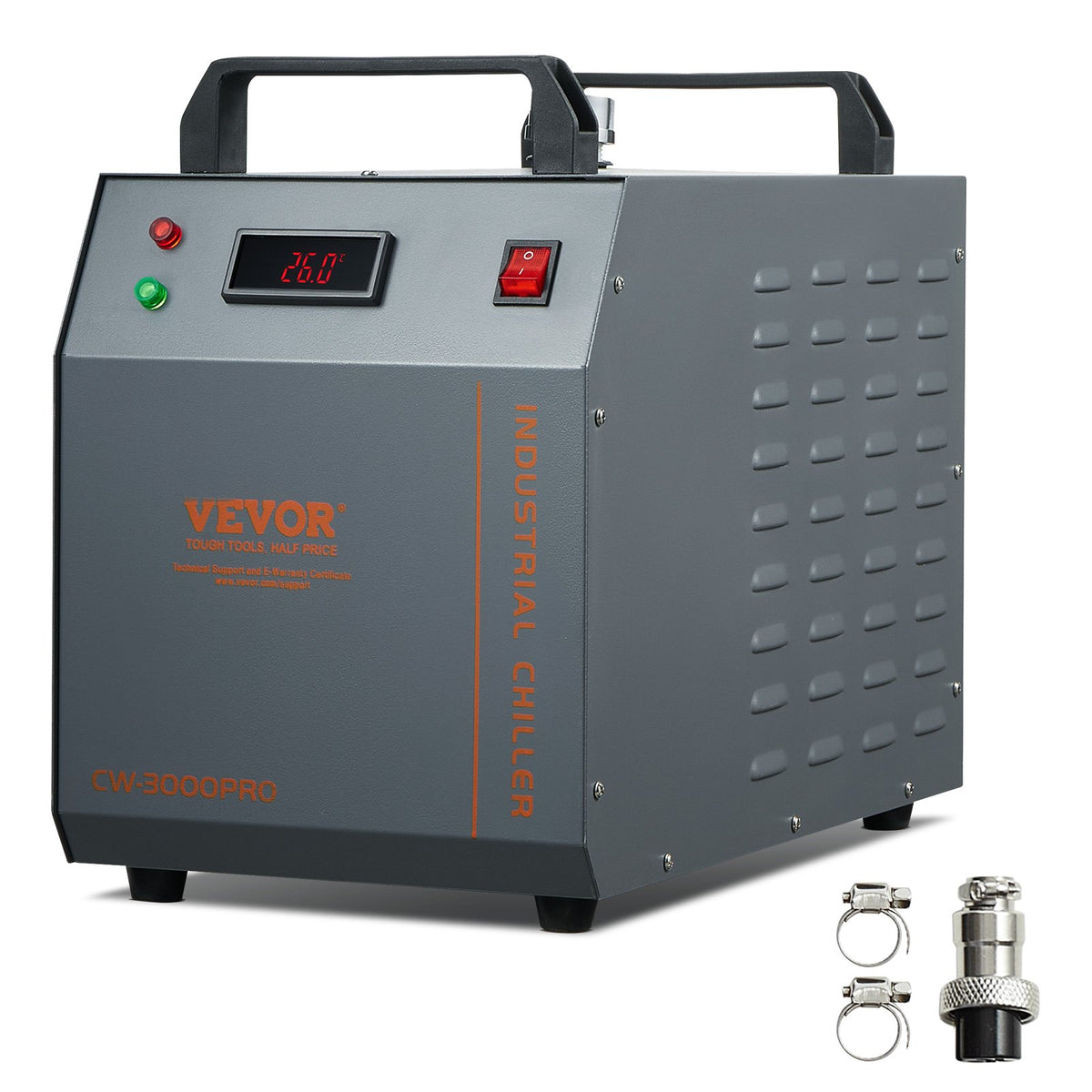 VEVOR tööstuslik veejahuti CW-3000 PRO, 150 W, 12 l paak, 18 l/min, laserseadmetele