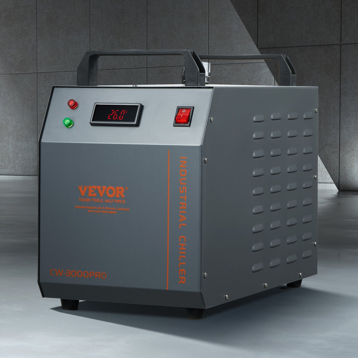 VEVOR tööstuslik veejahuti CW-3000 PRO, 150 W, 12 l paak, 18 l/min, laserseadmetele