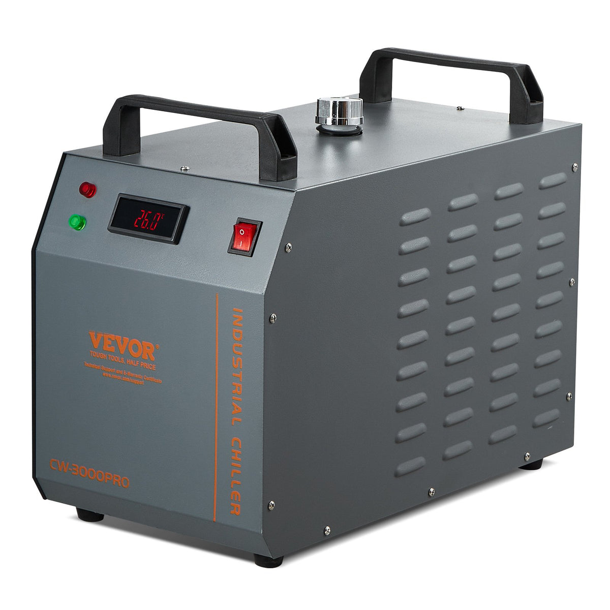 VEVOR tööstuslik veejahuti CW-3000 PRO, 150 W, 12 l paak, 18 l/min, laserseadmetele