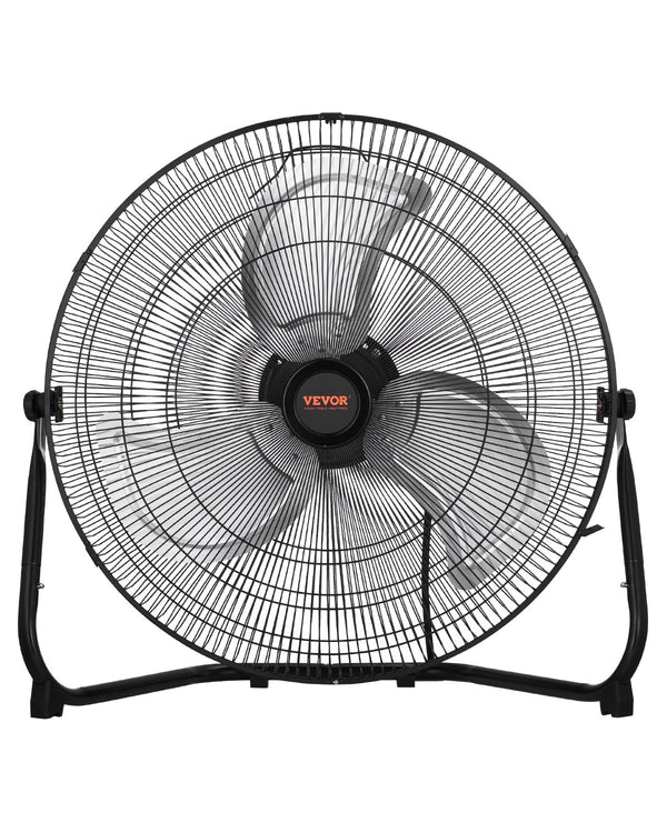 VEVOR 45 cm grīdas ventilators, 3 ātrumi, 360° regulējams leņķis, jaudīgs rūpnieciskais ventilators