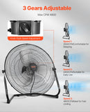 VEVOR 2 gab. 50 cm grīdas ventilatori, 3 ātrumi, 360° regulējams leņķis, jaudīgi rūpnieciskie