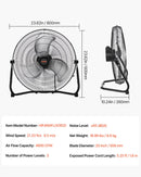 VEVOR 2 gab. 50 cm grīdas ventilatori, 3 ātrumi, 360° regulējams leņķis, jaudīgi rūpnieciskie