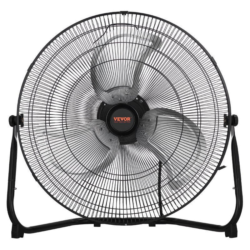 VEVOR 50 cm grīdas ventilators, 3 ātrumi, 360° regulējams leņķis, jaudīgs rūpnieciskais ventilators