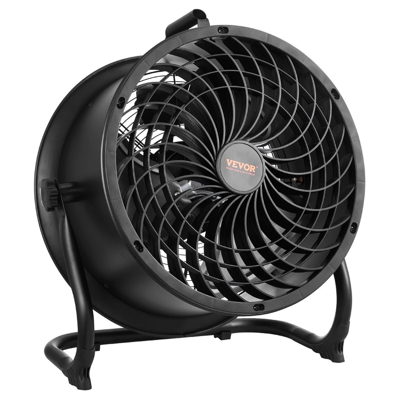 VEVOR 35 cm grīdas ventilators, 3 ātrumi, 360° regulējams leņķis, jaudīgs rūpnieciskais ventilators